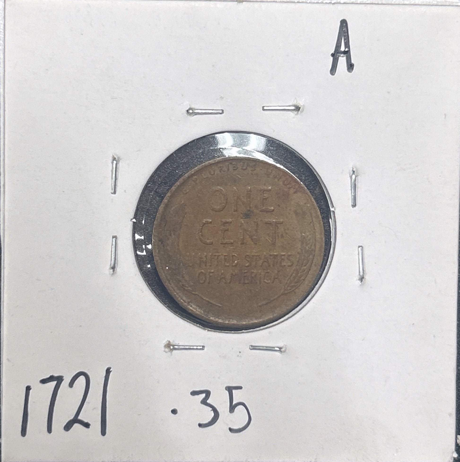 1909 Wheat Cent 1721.35-A — Reverse