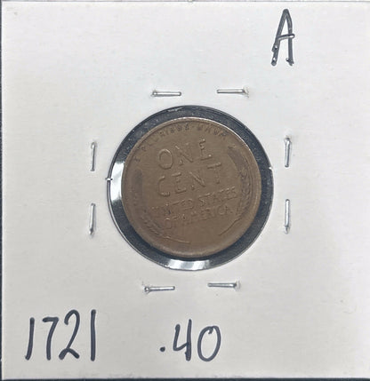 1909 Wheat Cent 1721.40-A — Reverse