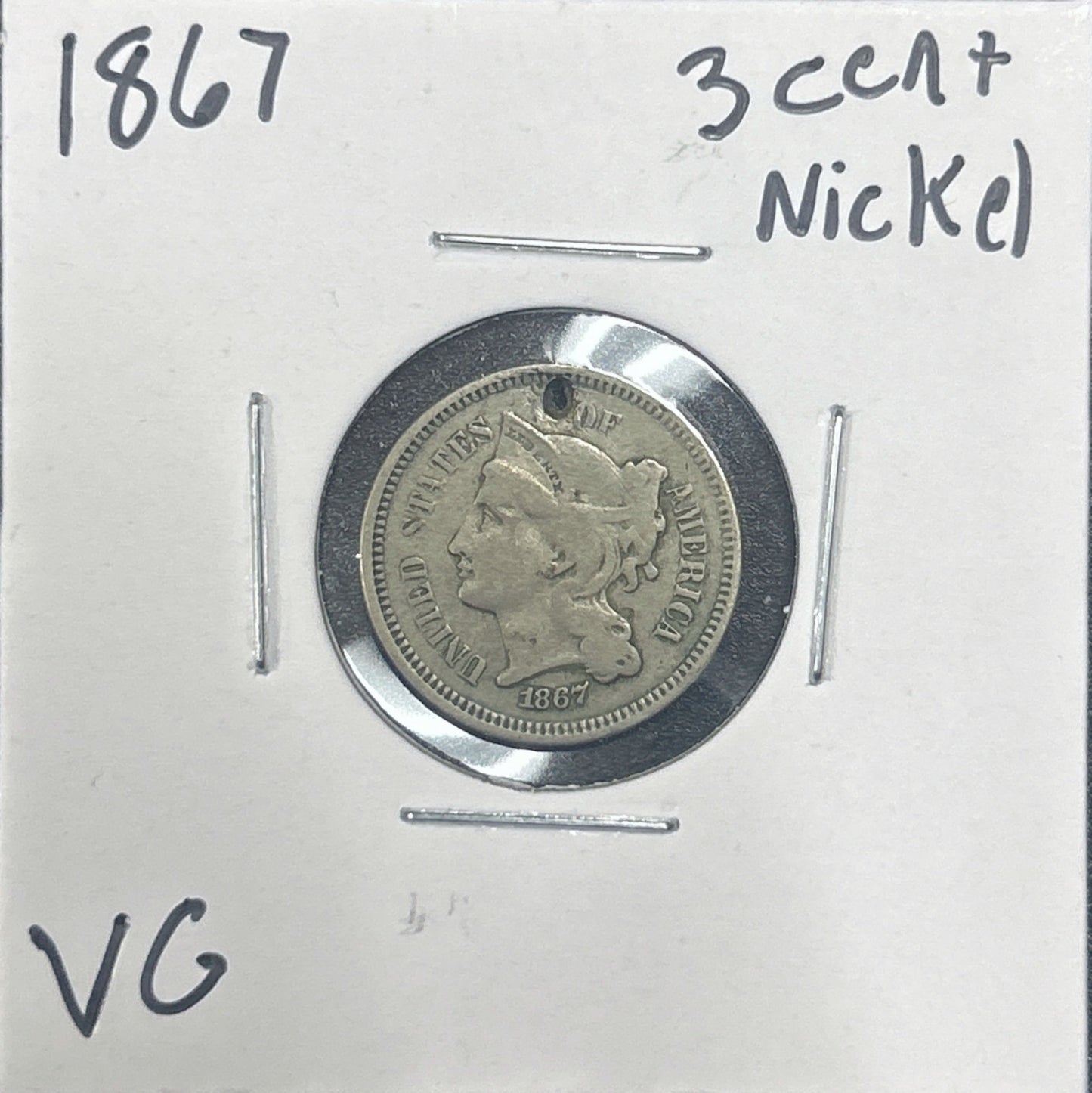 1867 3 Cent Nickel 2769.D10-A — Obverse