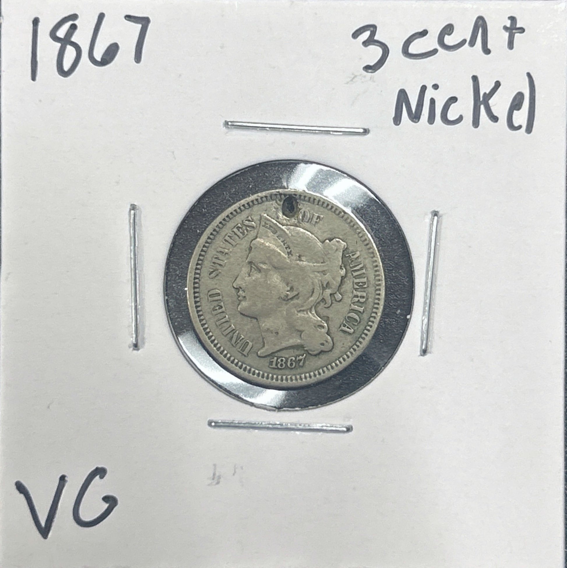 1867 3 Cent Nickel 2769.D10-A — Obverse