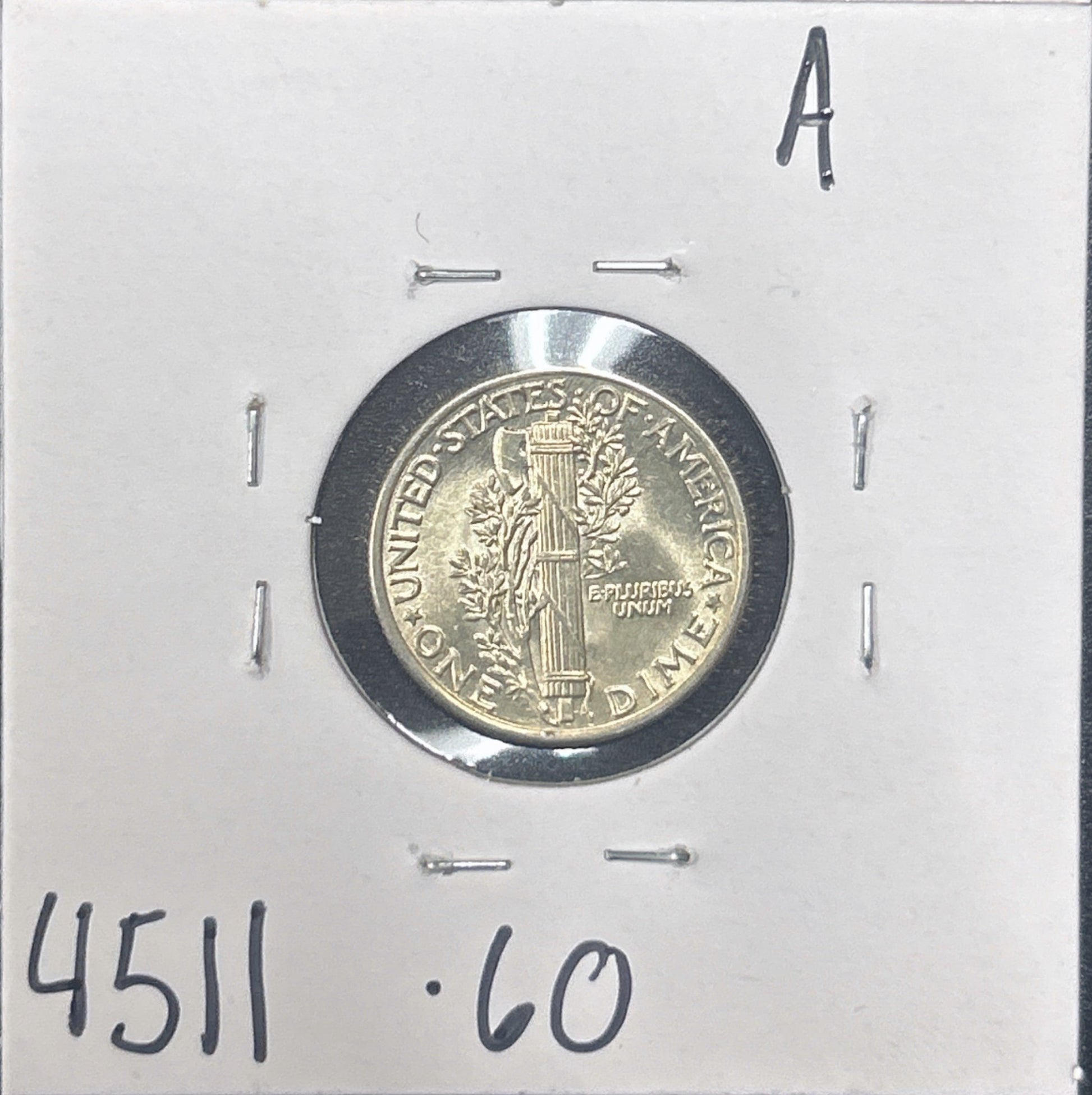1940 Mercury Dime 4511.60-A — Reverse