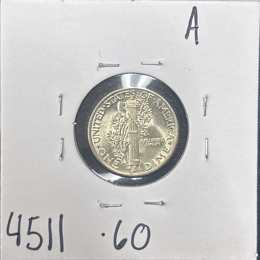 1940 Mercury Dime 4511.60-A — Reverse