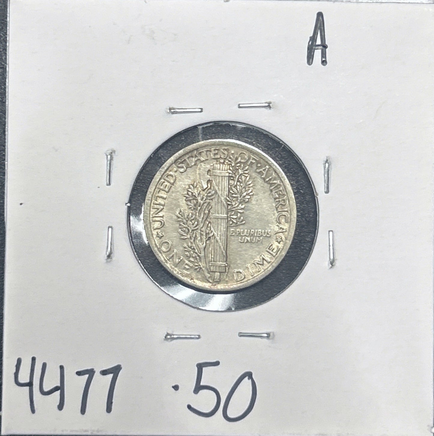 1920 Mercury Dime 4477.50-A — Reverse