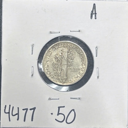 1920 Mercury Dime 4477.50-A — Reverse
