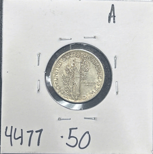 1920 Mercury Dime 4477.50-A — Reverse