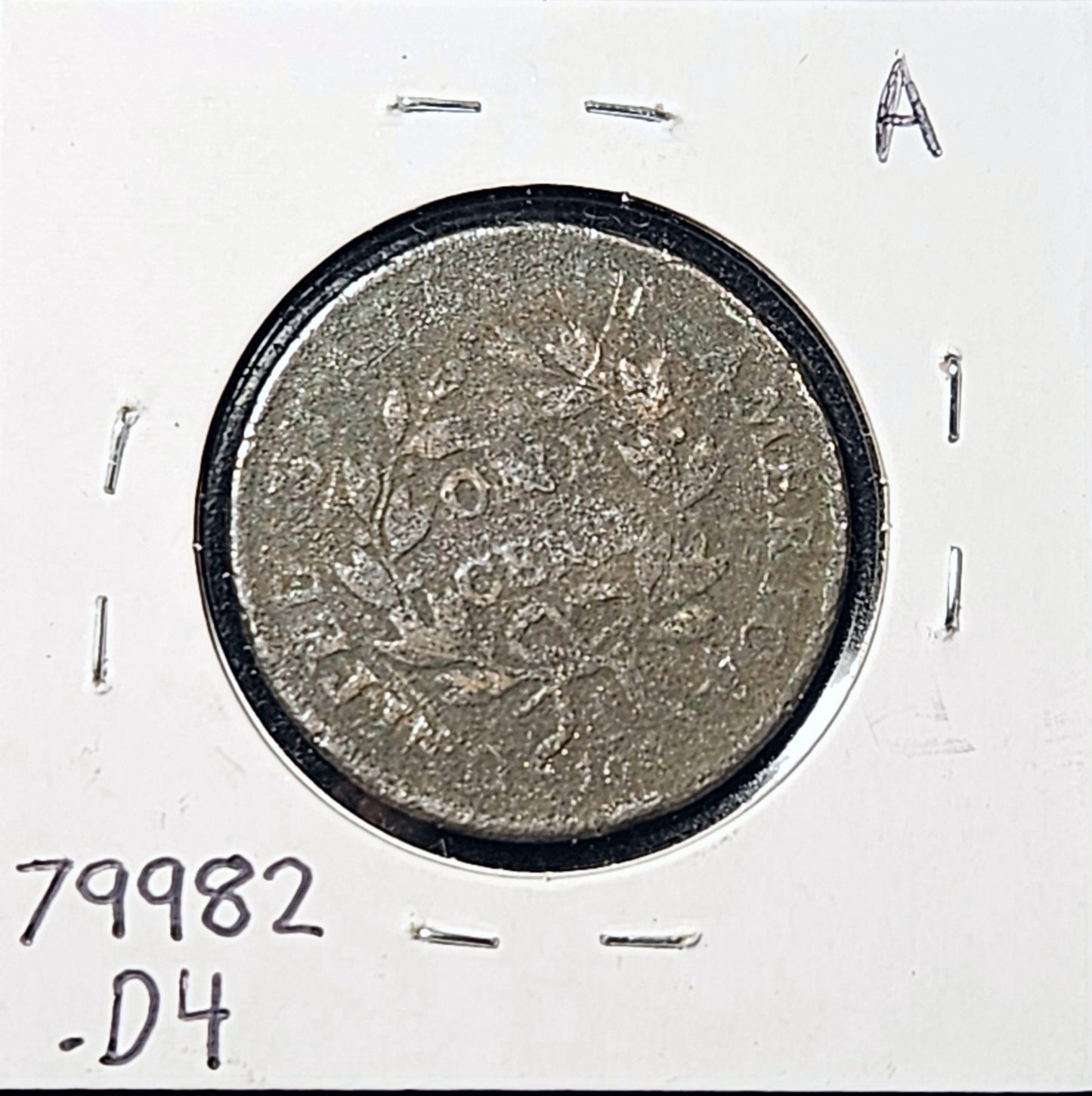 1800/79 Draped Bust Large Cent S-196 R1 Overdate 79982.D4-A — Reverse