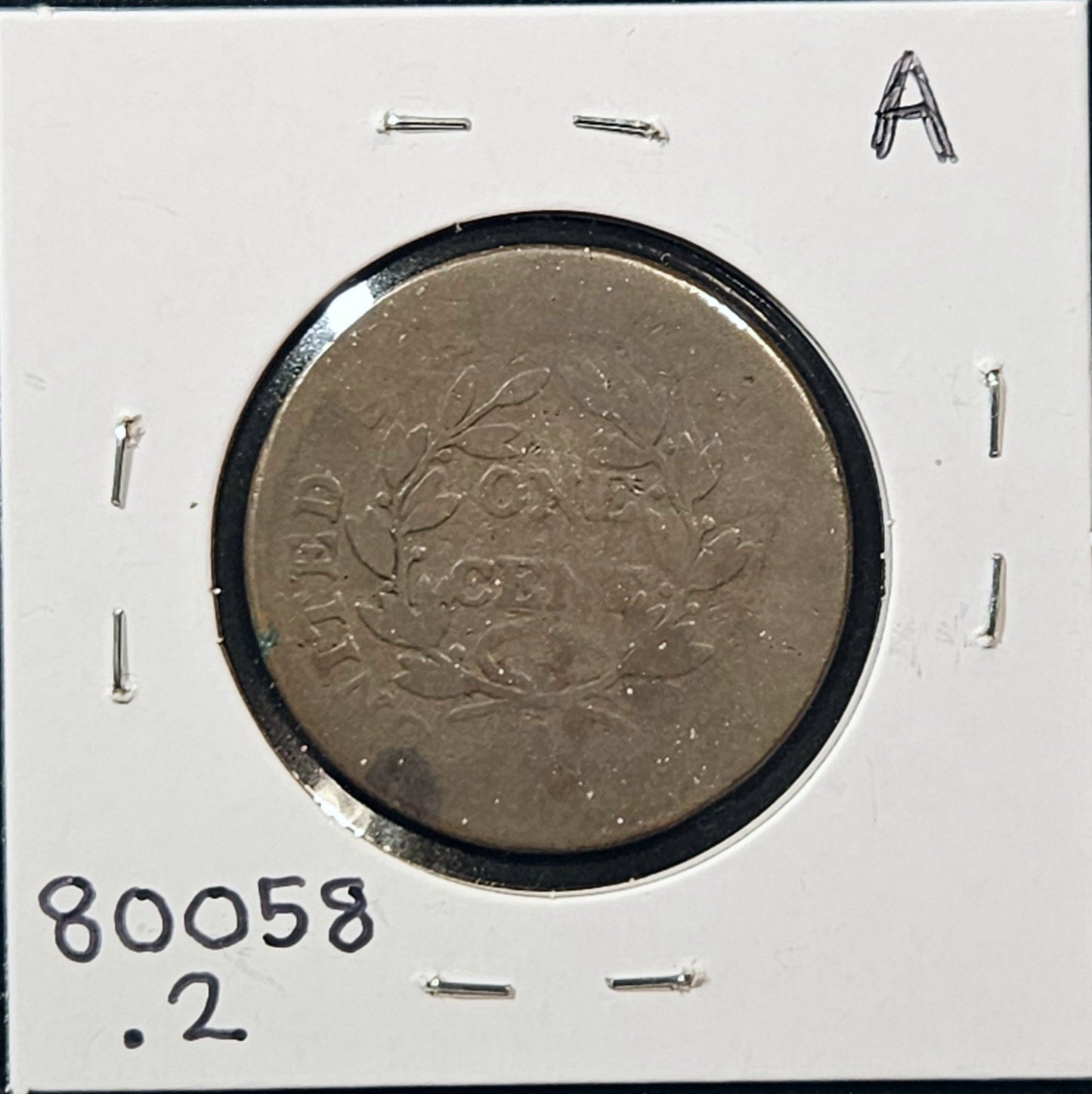 1807/06 Draped Bust Large Cent S-273 R1 Overdate 80058.2-A — Reverse