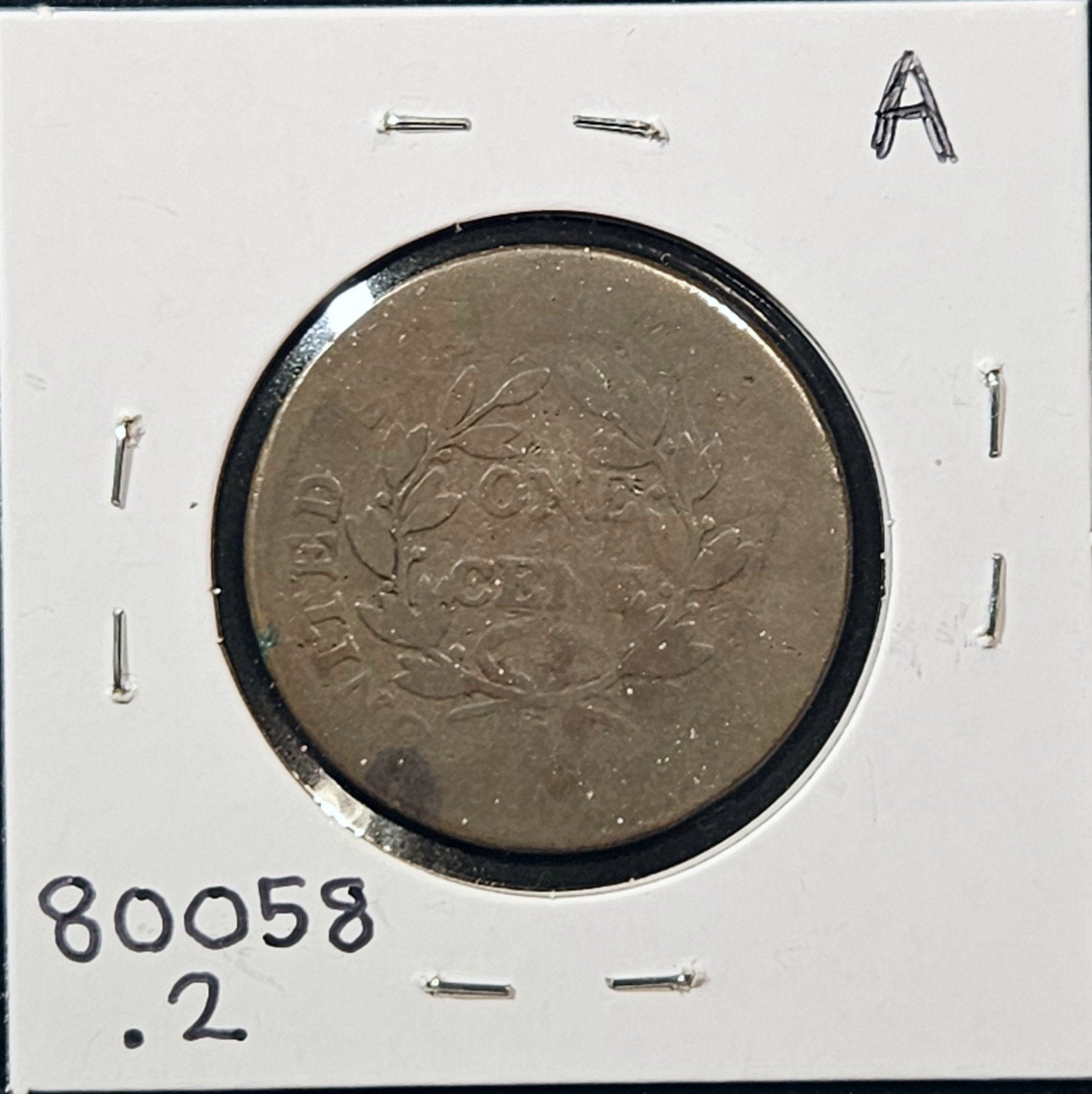 1807/06 Draped Bust Large Cent S-273 R1 Overdate 80058.2-A — Reverse