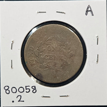 1807/06 Draped Bust Large Cent S-273 R1 Overdate 80058.2-A — Reverse