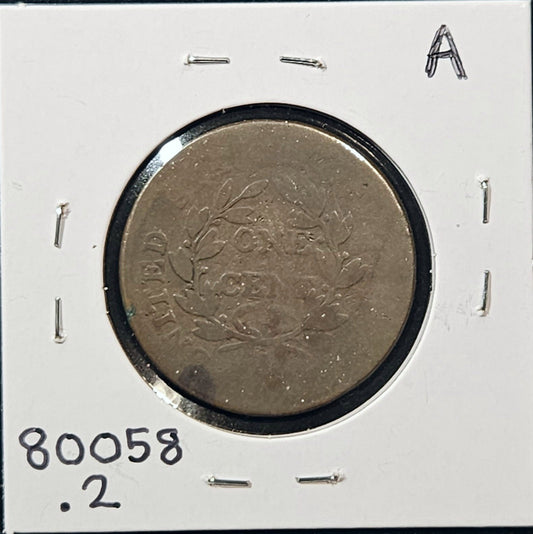 1807/06 Draped Bust Large Cent S-273 R1 Overdate 80058.2-A — Reverse