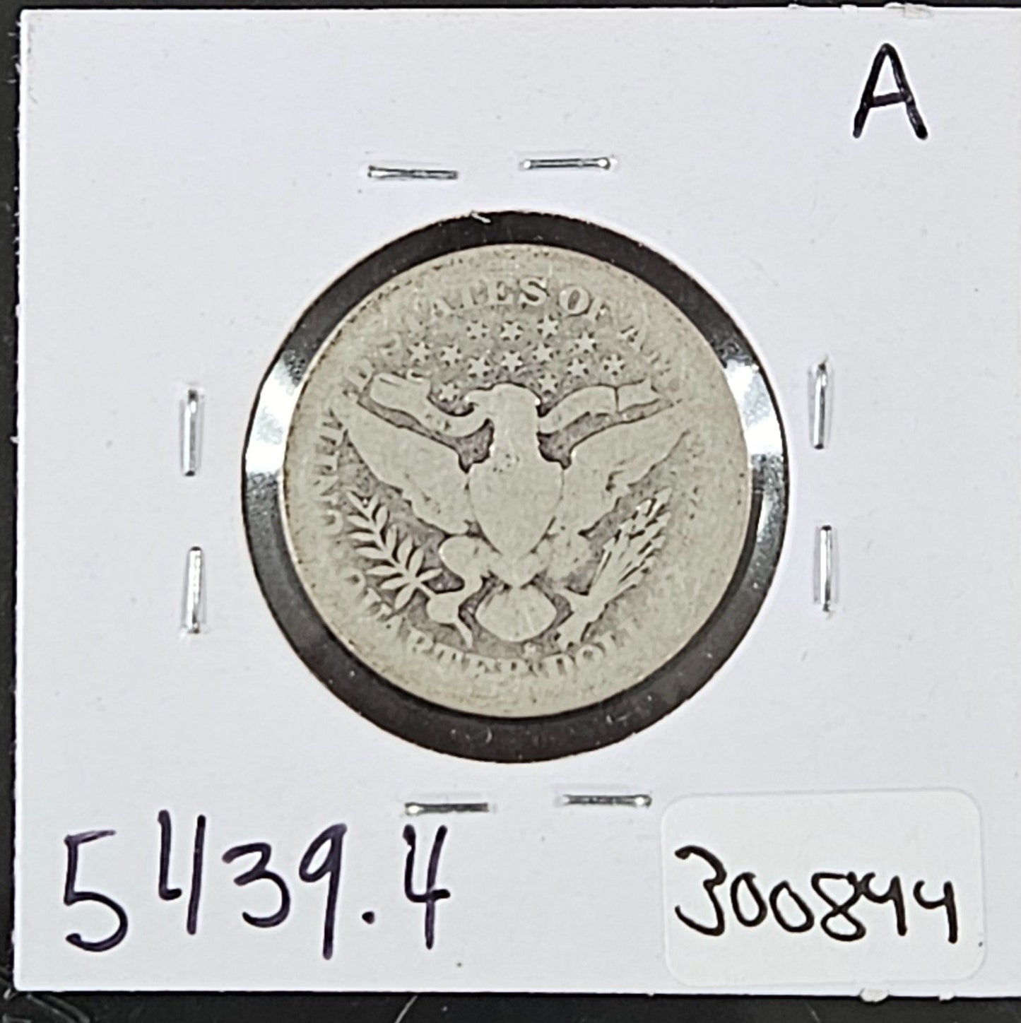 1905-S Barber Quarter G-4 5439.4-A — Reverse