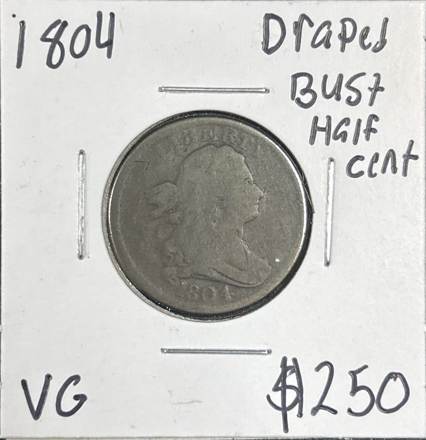 1804 Draped Bust Half Cent 474.D8-A — Obverse