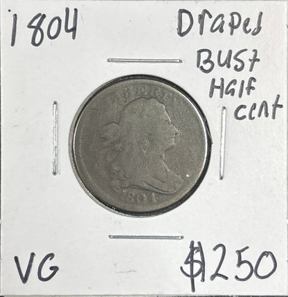 1804 Draped Bust Half Cent 474.D8-A — Obverse