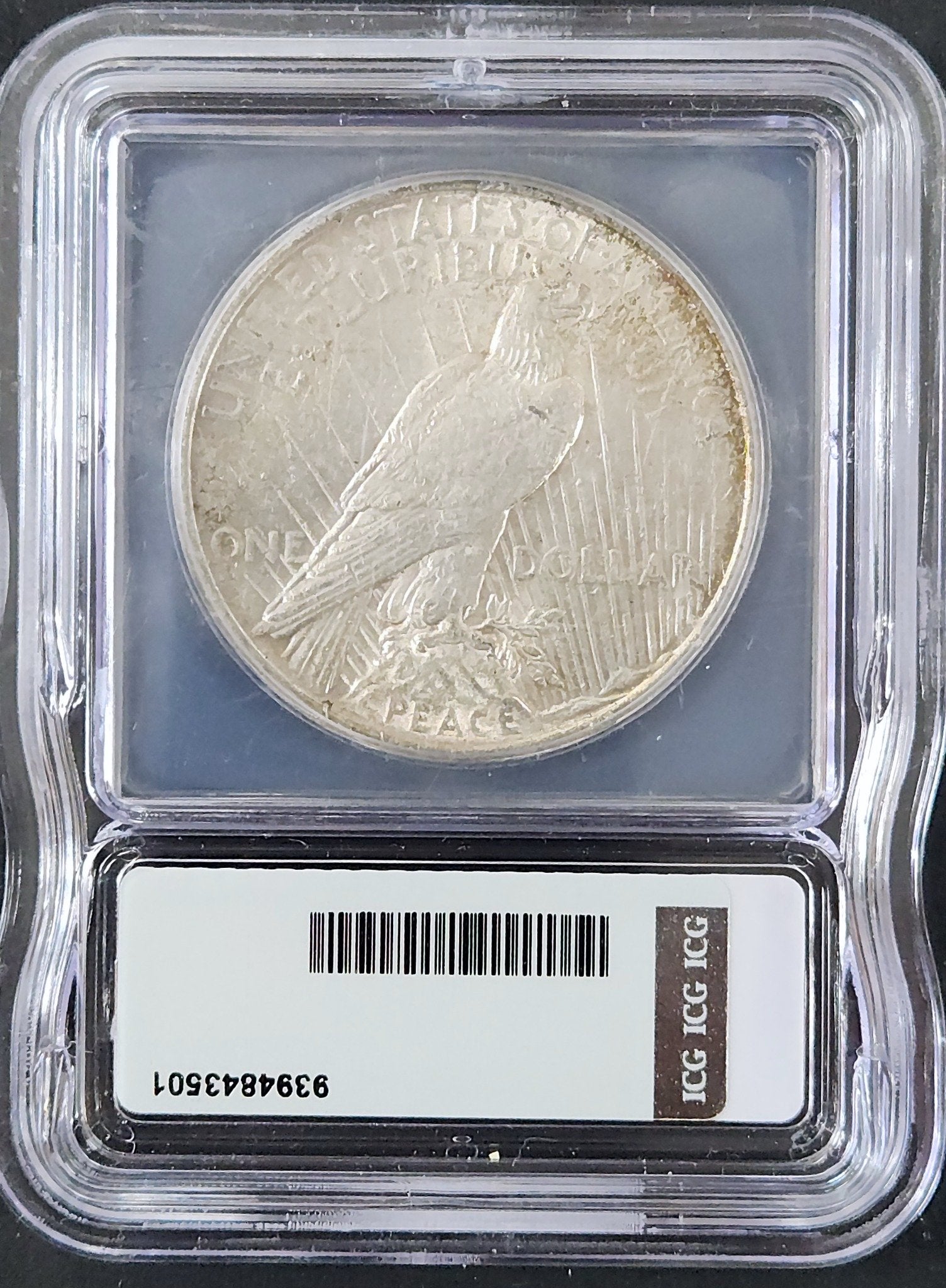 1924 Peace Dollar AU55 ICG 7892.55-060110559394843501 — Reverse