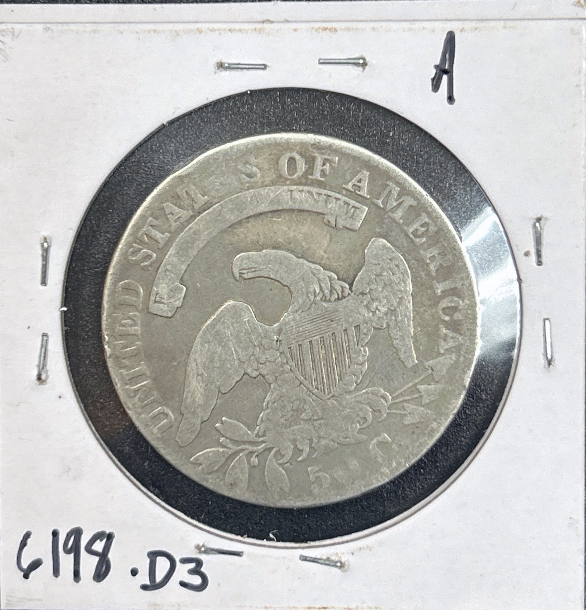 1831 Capped Bust Half Dollar 6198.D3-A — Reverse