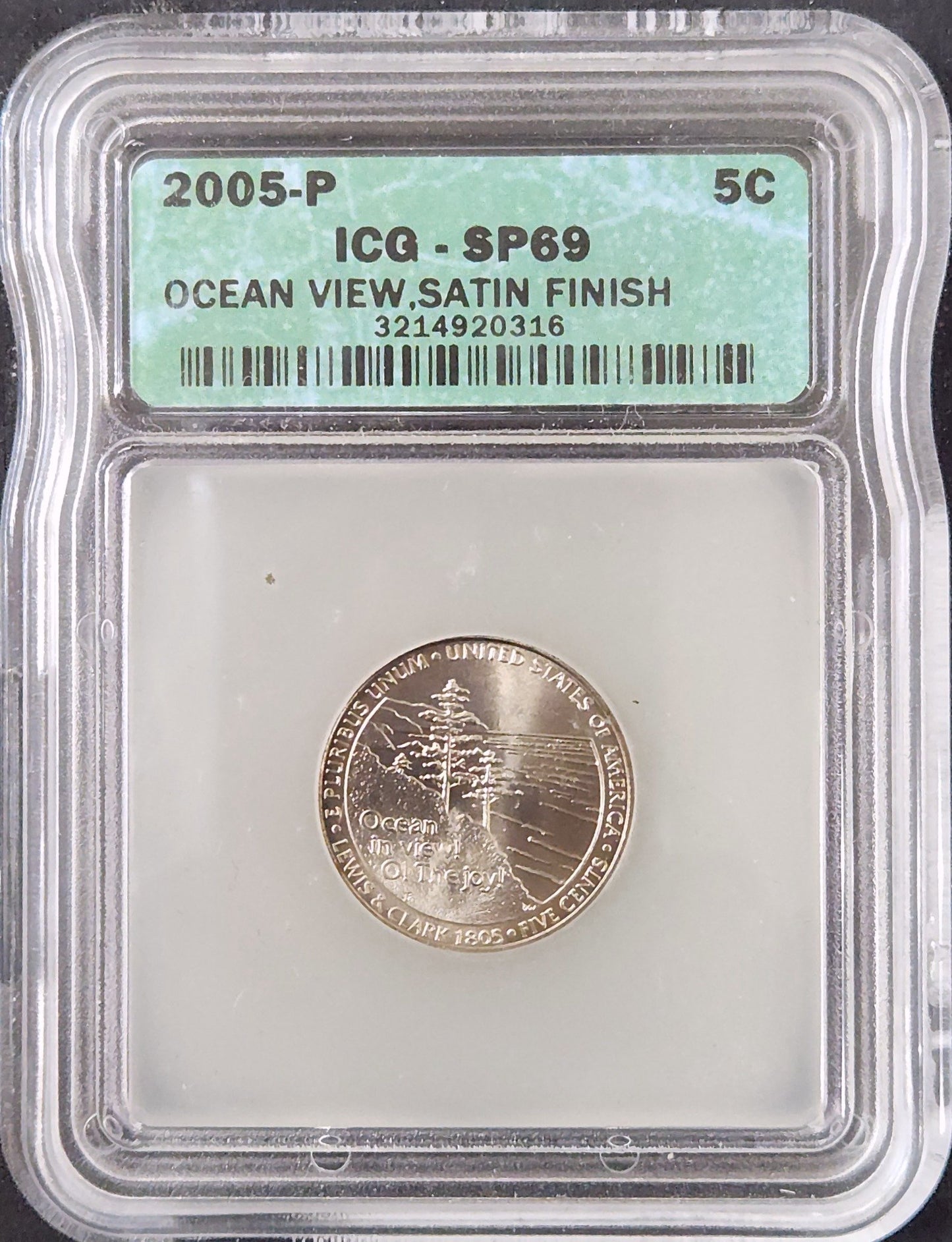 2005-P SP69 Jefferson Nickel Ocean In View Satin Finish 24955.69-292703693214920316 — Obverse
