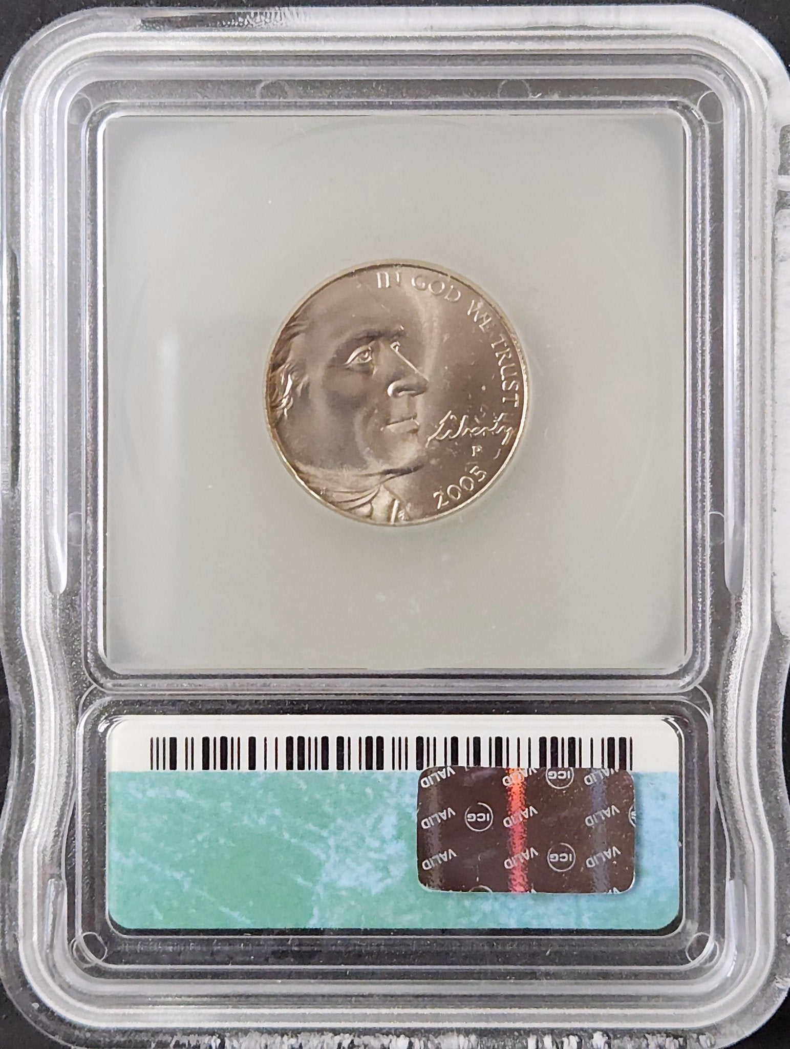 2005-P SP69 Jefferson Nickel Ocean In View Satin Finish 24955.69-292703693214920316 — Reverse
