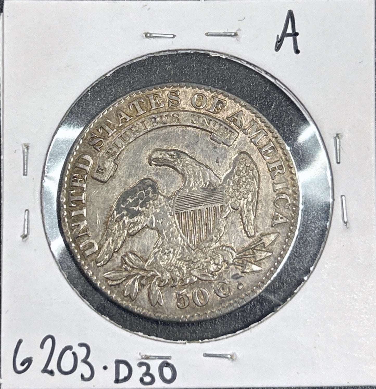 1833 Capped Bust Half Dollar 6203.D30-A — Reverse