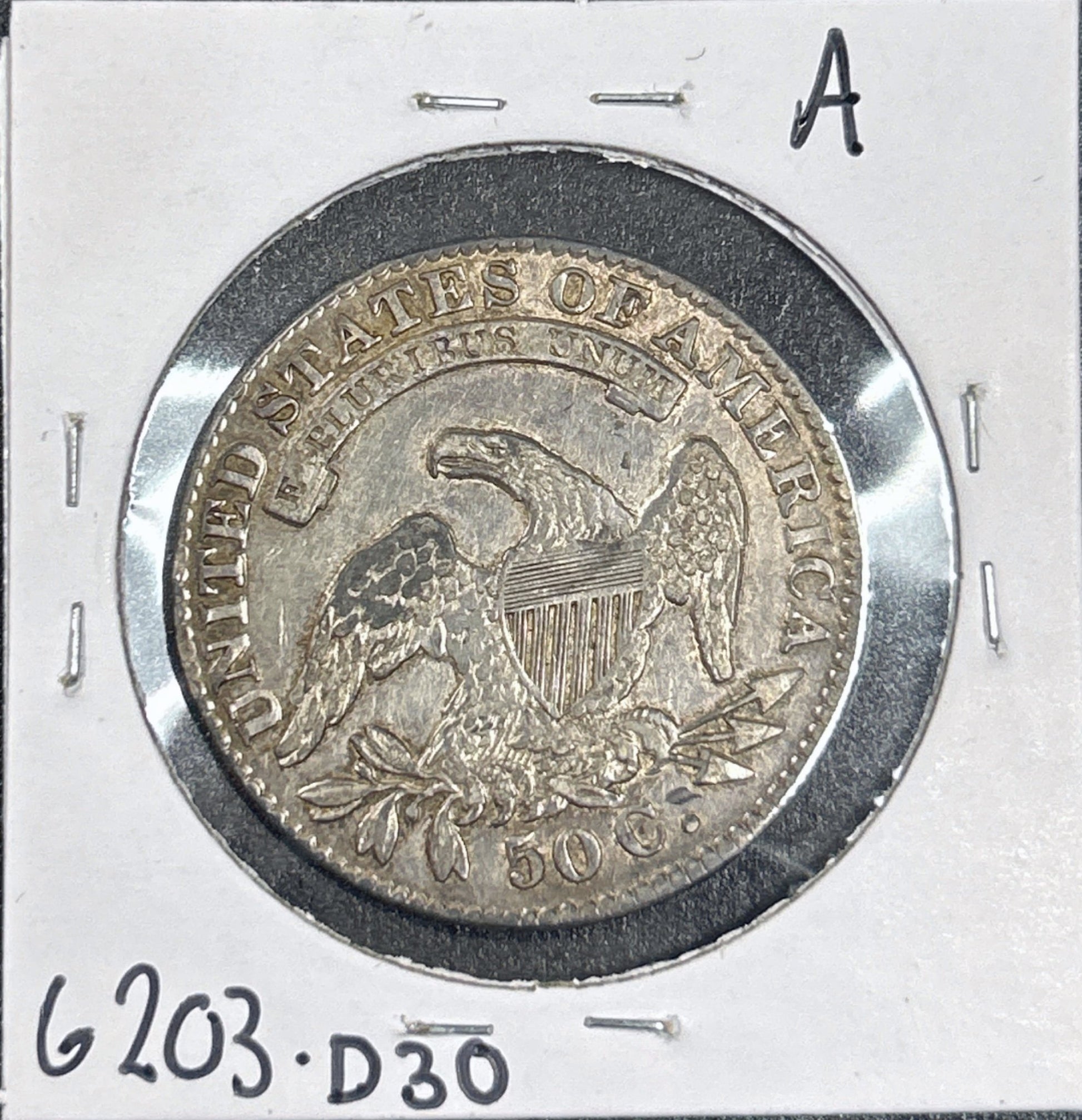 1833 Capped Bust Half Dollar 6203.D30-A — Reverse