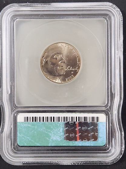 2005-D SP69 Jefferson Nickel Bison/Buffalo Satin Finish ICG 24952.69-292722692929060209 — Reverse