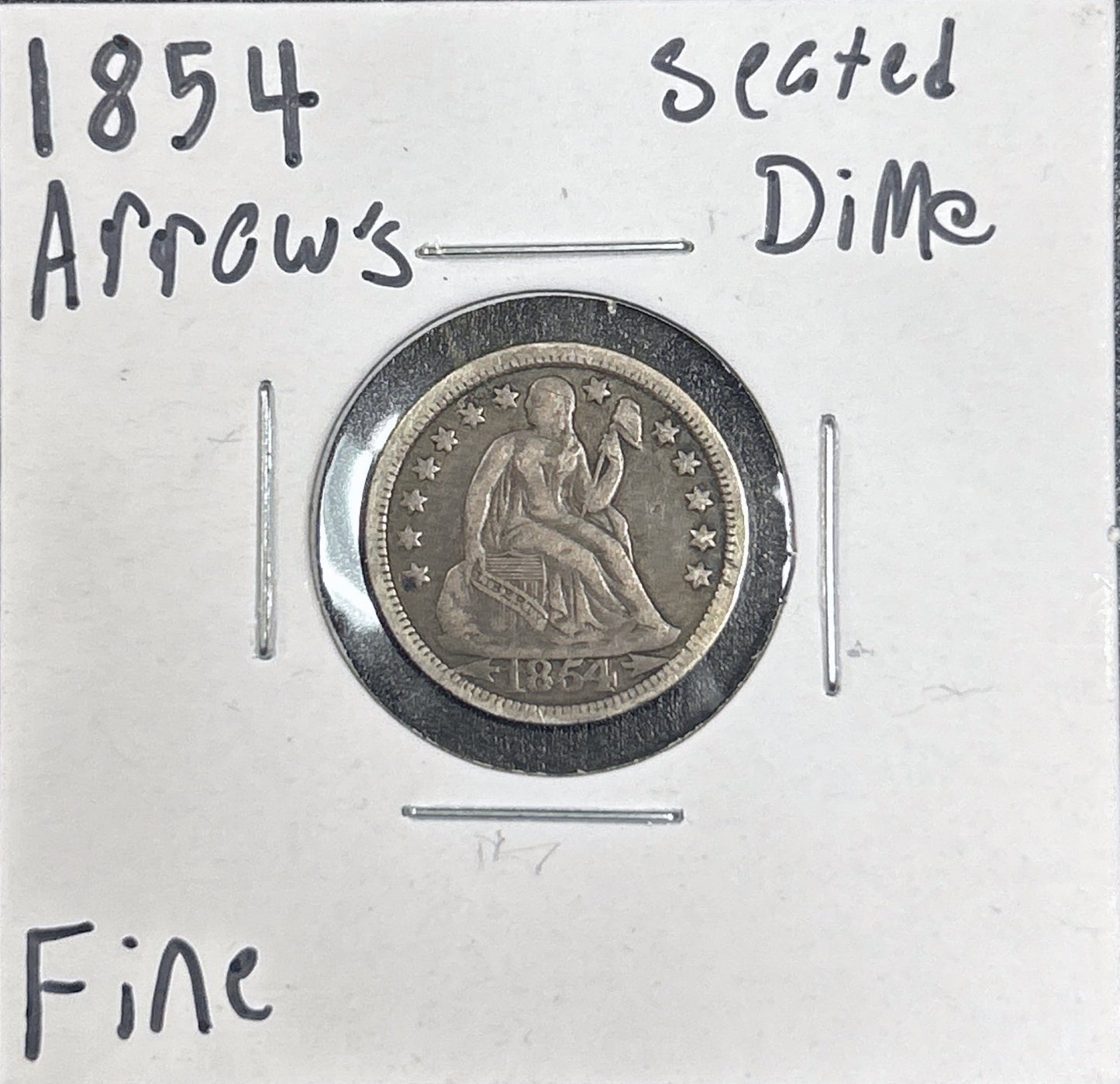 1854 Seated Dime Arrows 4046.D15-A — Obverse