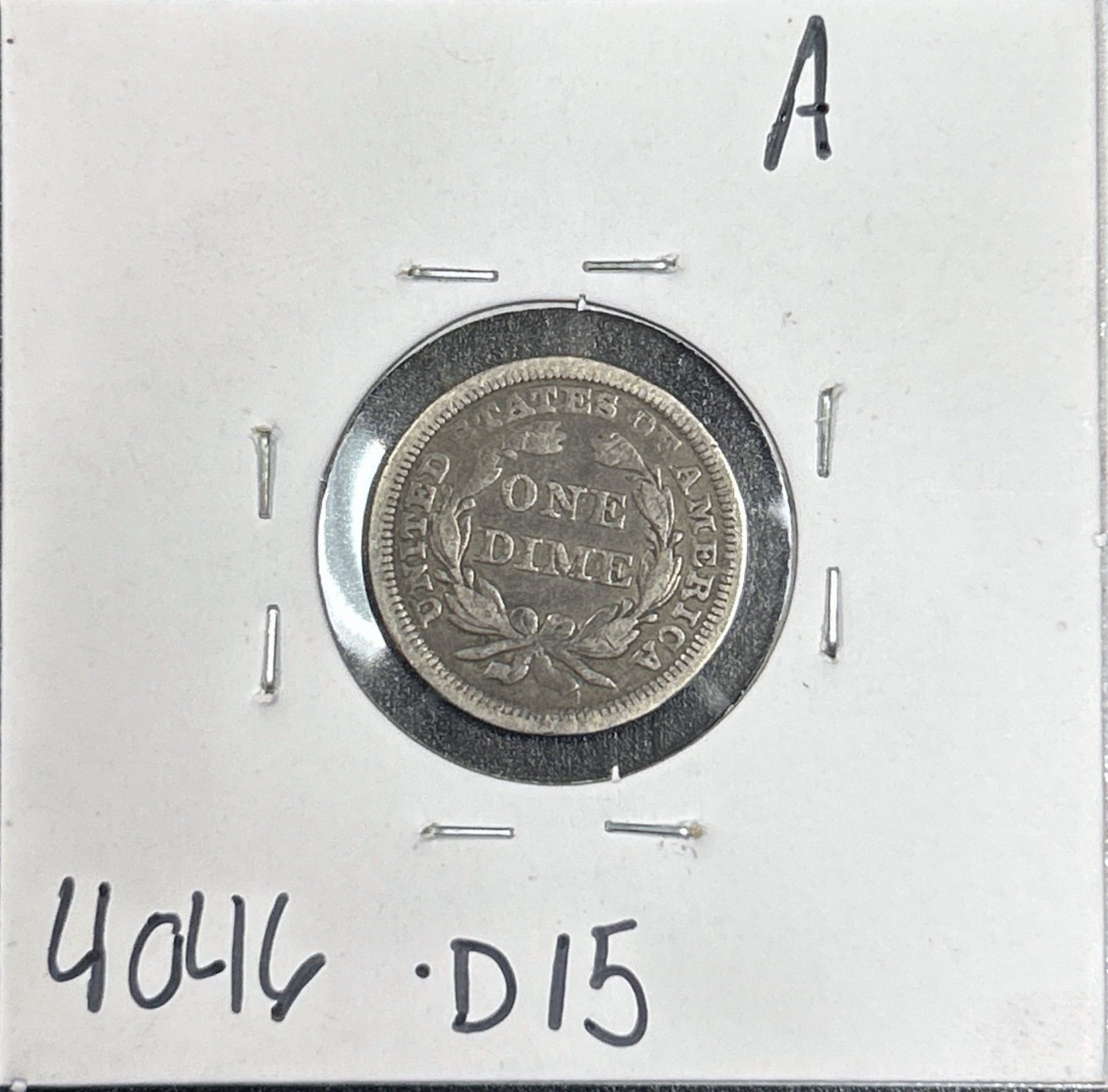 1854 Seated Dime Arrows 4046.D15-A — Reverse