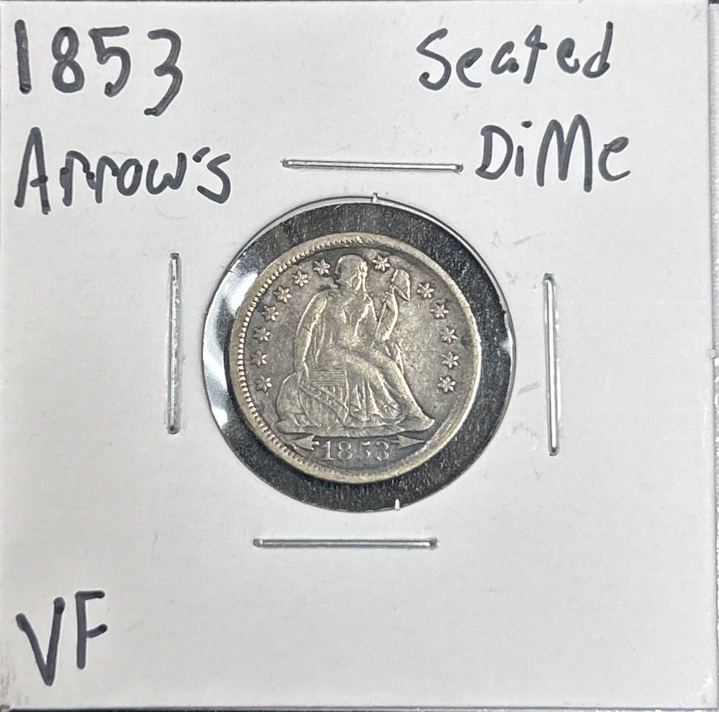 1853 Seated Dime Arrows 4045.D25-A — Obverse