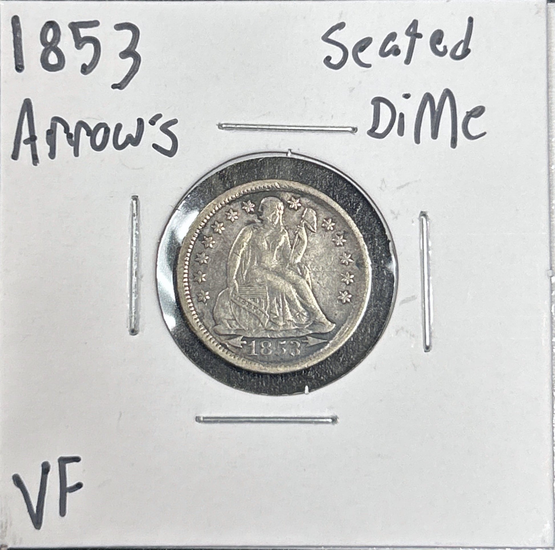 1853 Seated Dime Arrows 4045.D25-A — Obverse