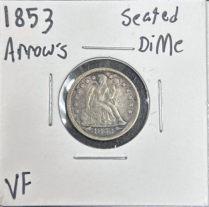 1853 Seated Dime Arrows 4045.D25-A — Obverse