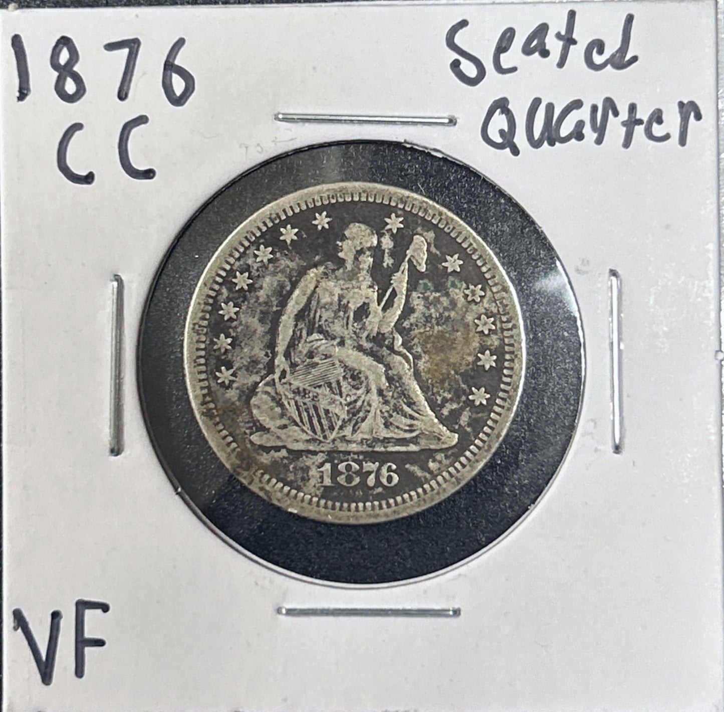1876-CC Seated Quarter 5213.D25-A — Obverse
