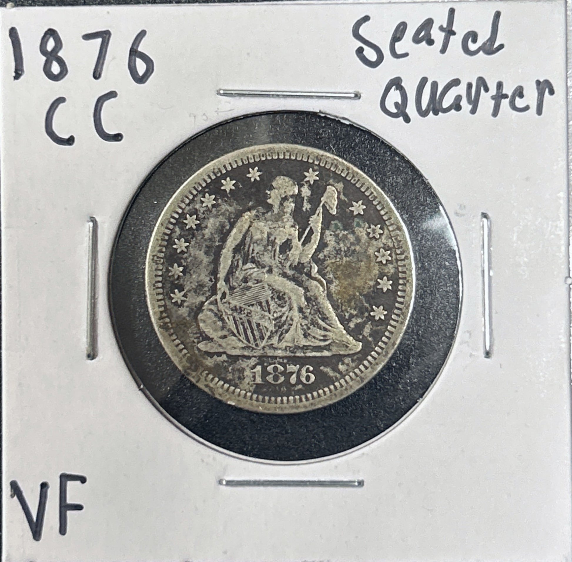 1876-CC Seated Quarter 5213.D25-A — Obverse