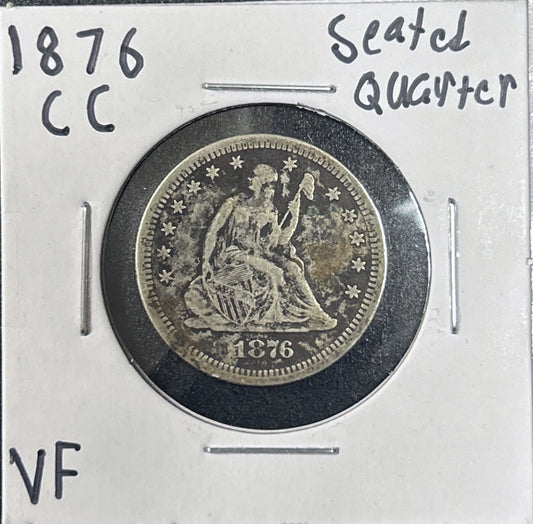 1876-CC Seated Quarter 5213.D25-A — Obverse