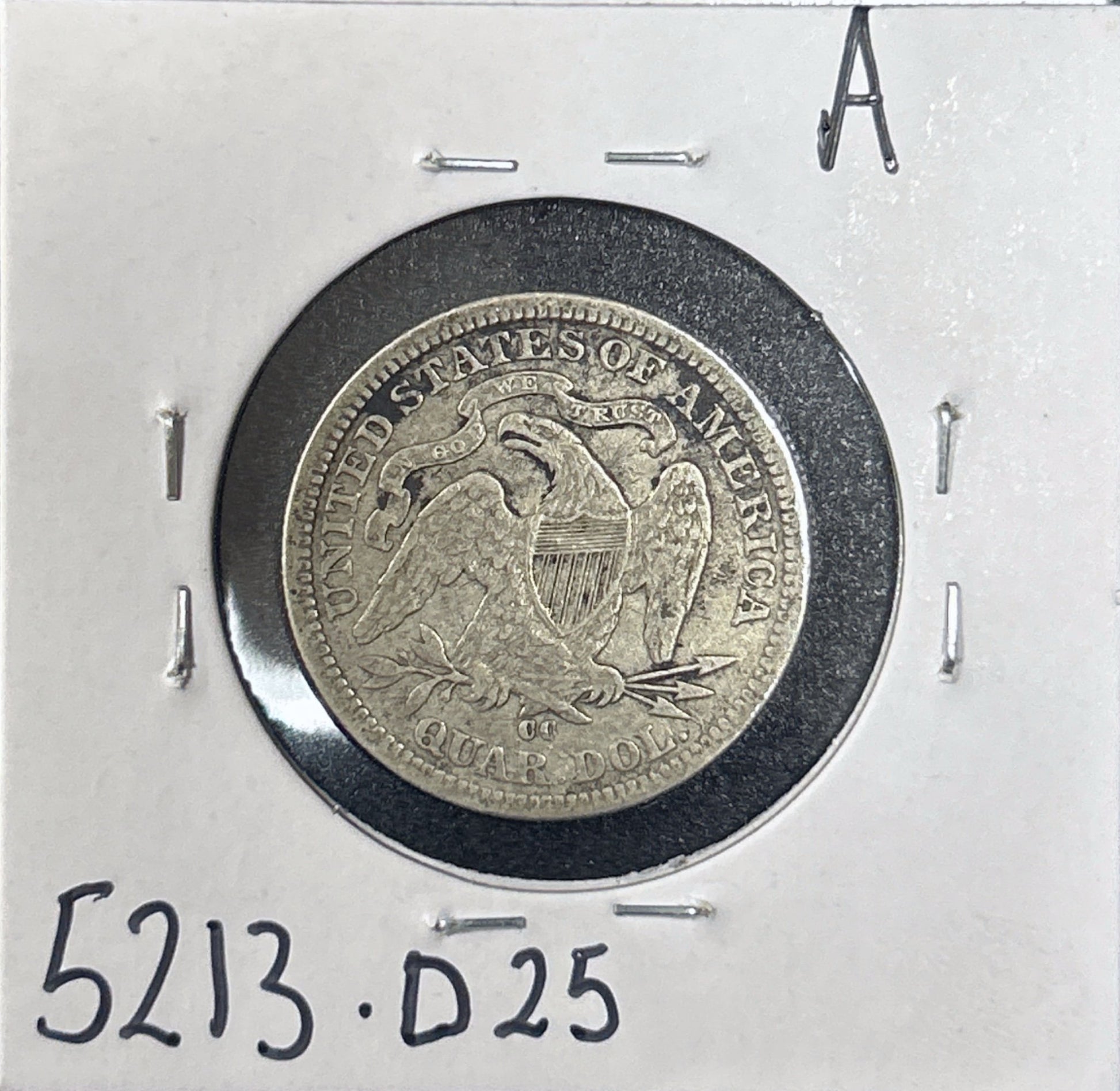 1876-CC Seated Quarter 5213.D25-A — Reverse