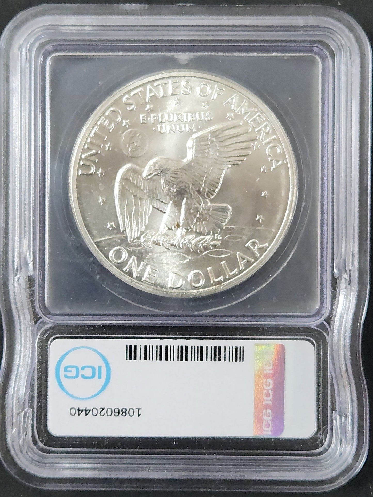 1972-S Eisenhower Dollar MS67+ Silver ICG 7926.67-9378990218 7926.67-1086020440 — Reverse