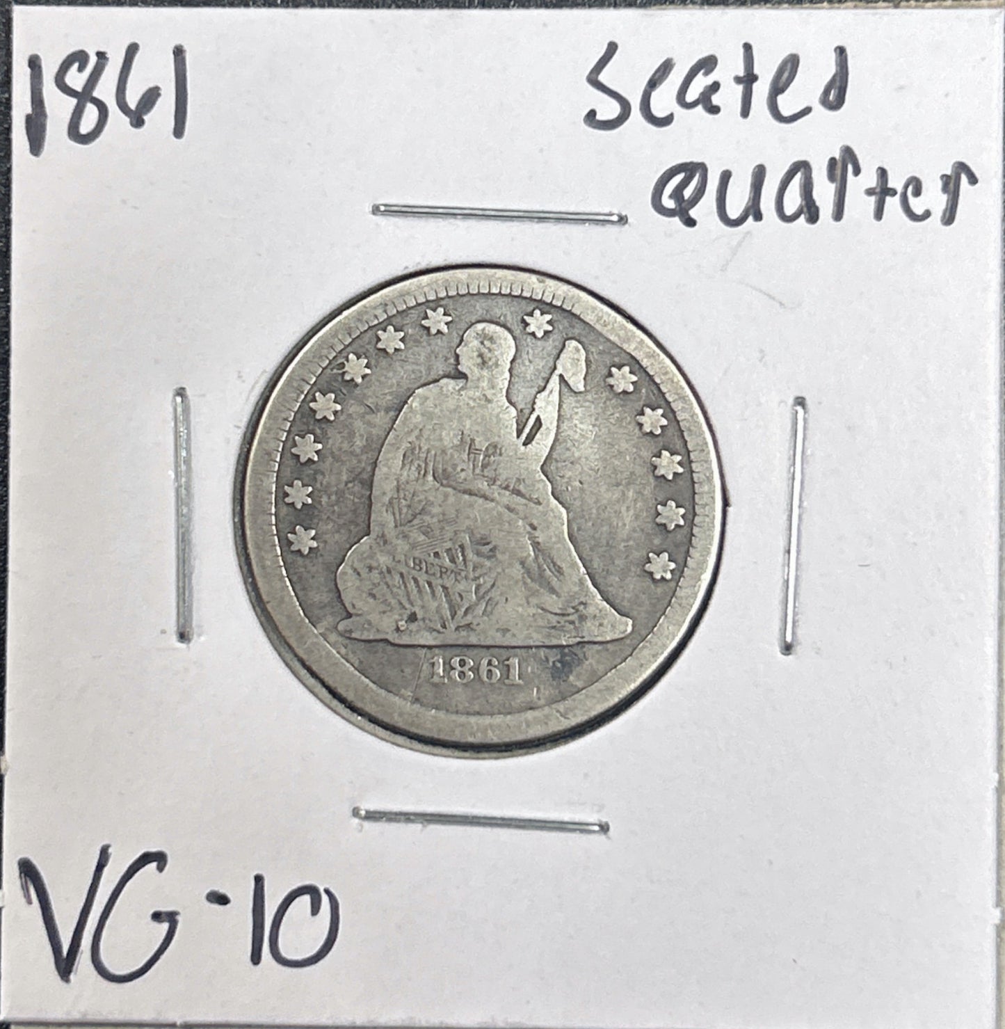 1861 Seated Quarter 5132.10-A — Obverse