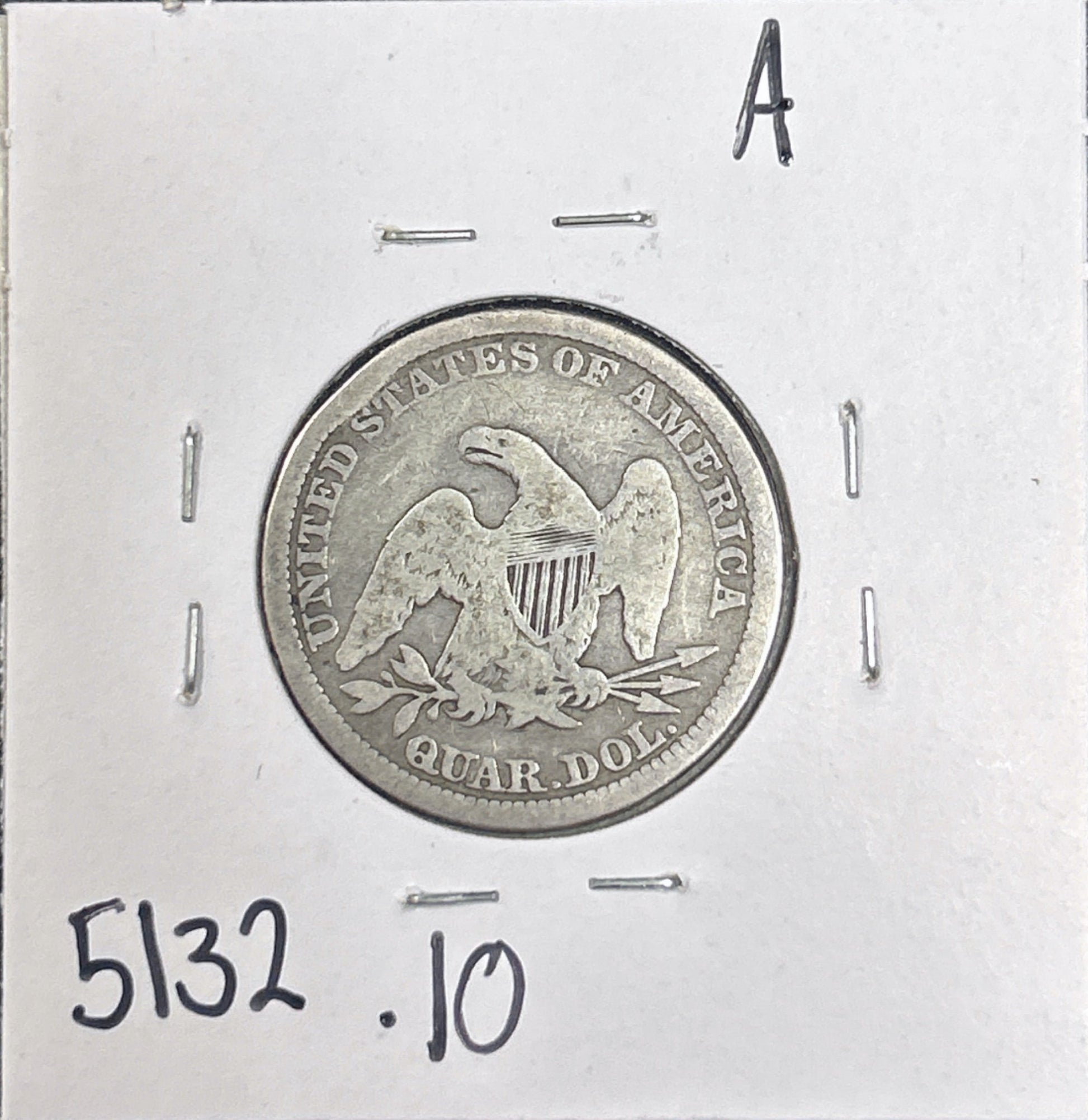 1861 Seated Quarter 5132.10-A — Reverse