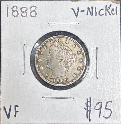 1888 V-Nickel 2953.D20-A — Obverse