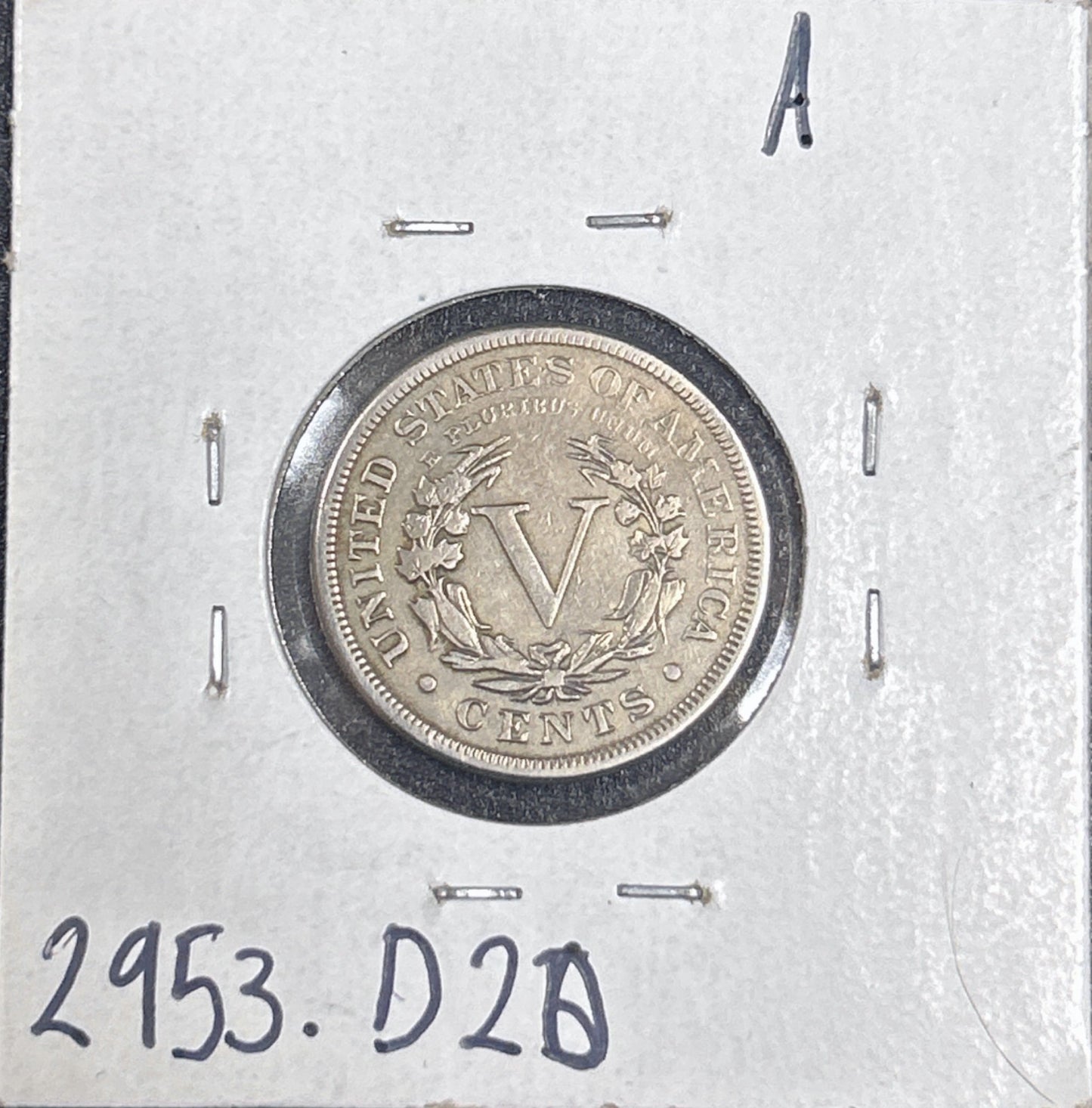 1888 V-Nickel 2953.D20-A — Reverse