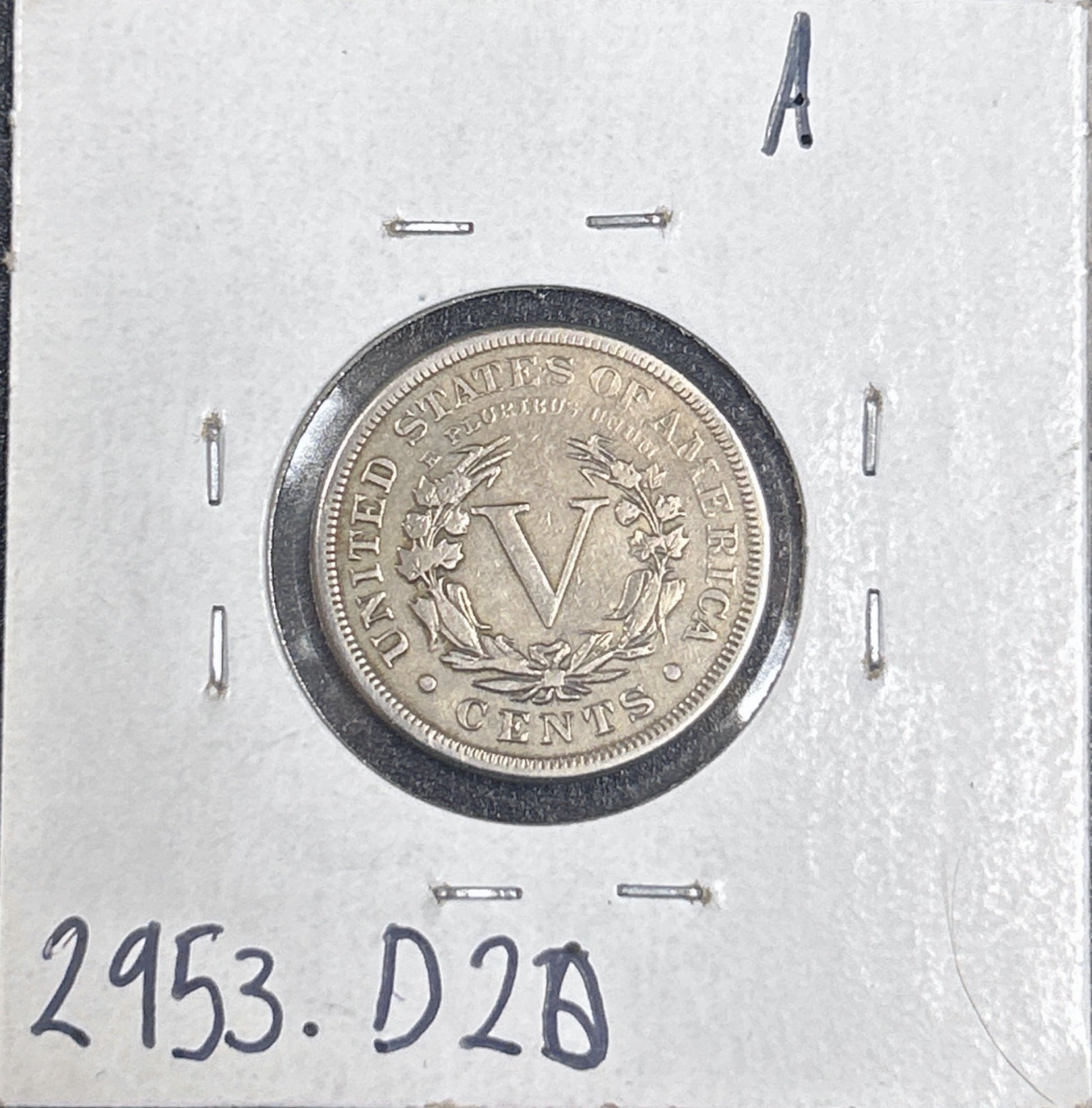 1888 V-Nickel 2953.D20-A — Reverse