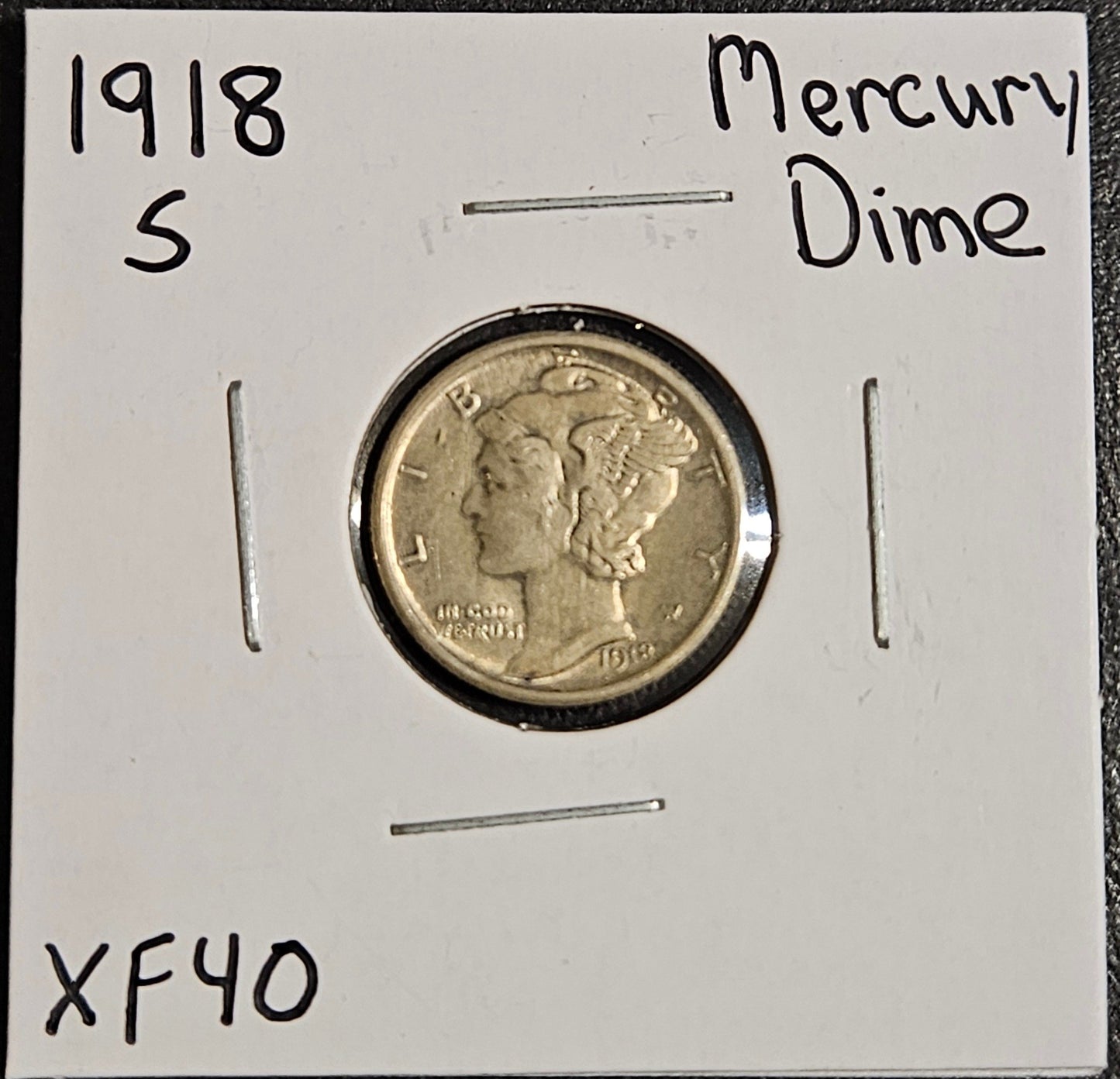 1918-S Mercury Dime XF40 — Obverse