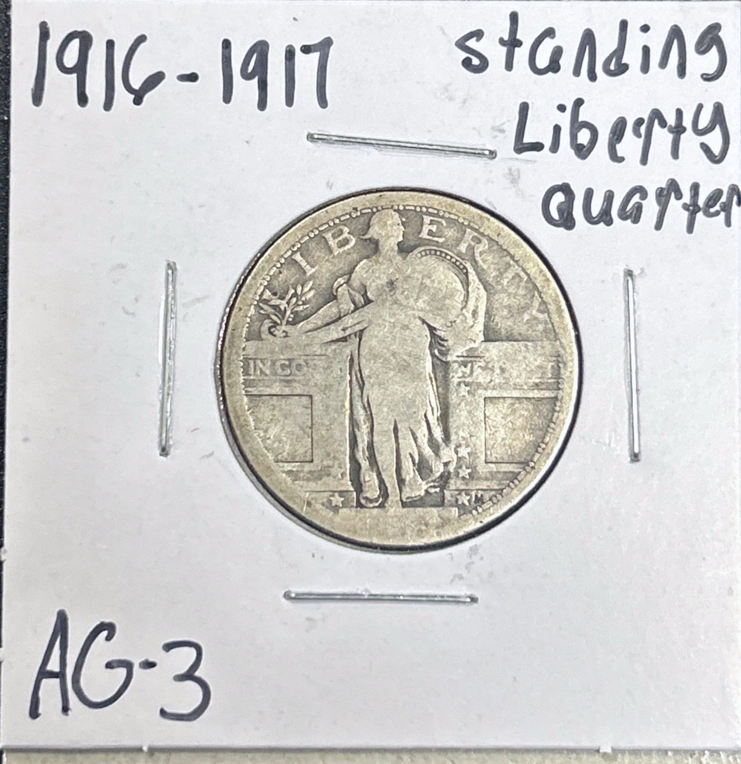 1916-1917 Standing Liberty Quarter Type 1 72439.3-A — Obverse
