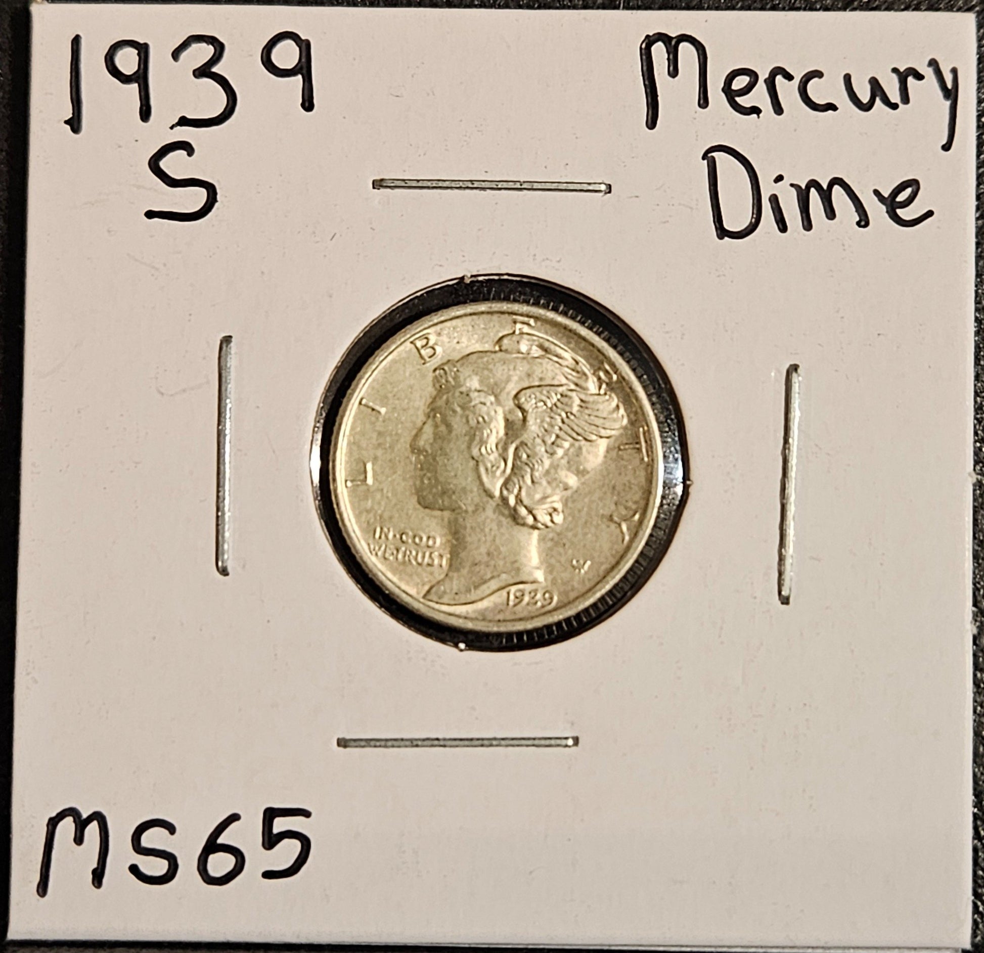 1939-S Mercury Dime MS65 4597.65-A — Obverse