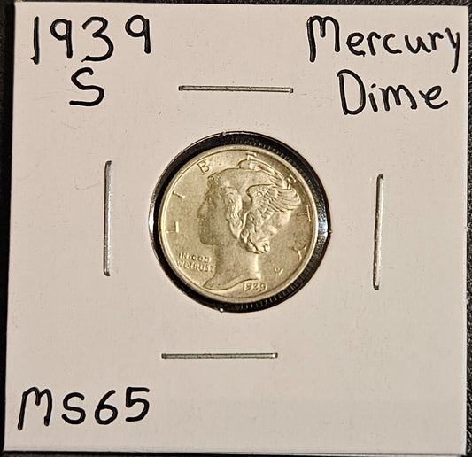 1939-S Mercury Dime MS65 4597.65-A — Obverse