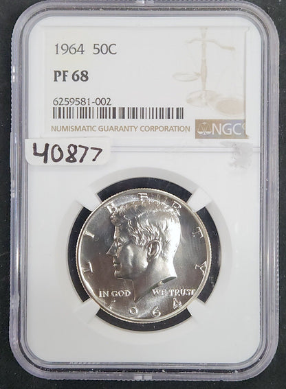 1964 Kennedy Half Dollar Proof 68 NGC 6989.N68-01680068006259581002 — Obverse
