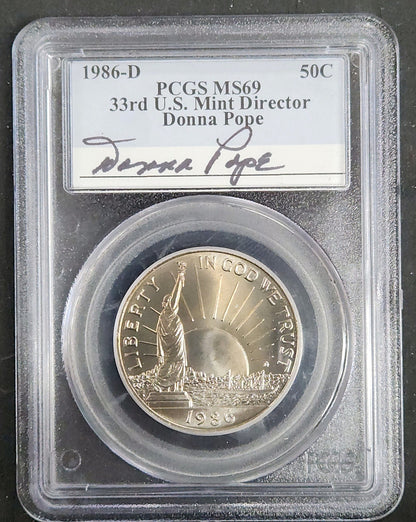 1986-D Statue Of Liberty Commemorative MS69 PCGS 10411.69-71393827 — Obverse