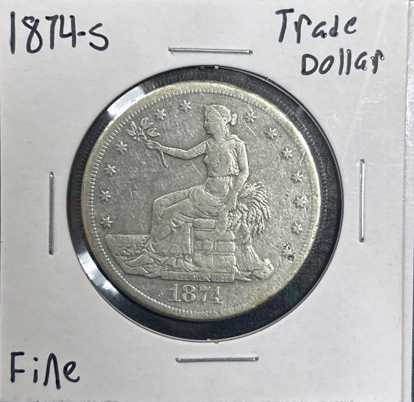 1874-S Trade Dollar 7365.D12-A — Obverse