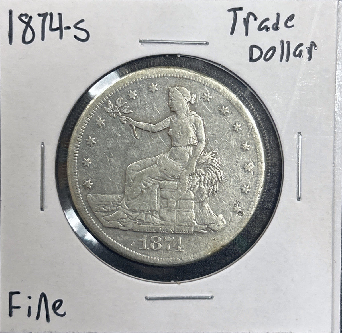 1874-S Trade Dollar 7365.D12-A — Obverse