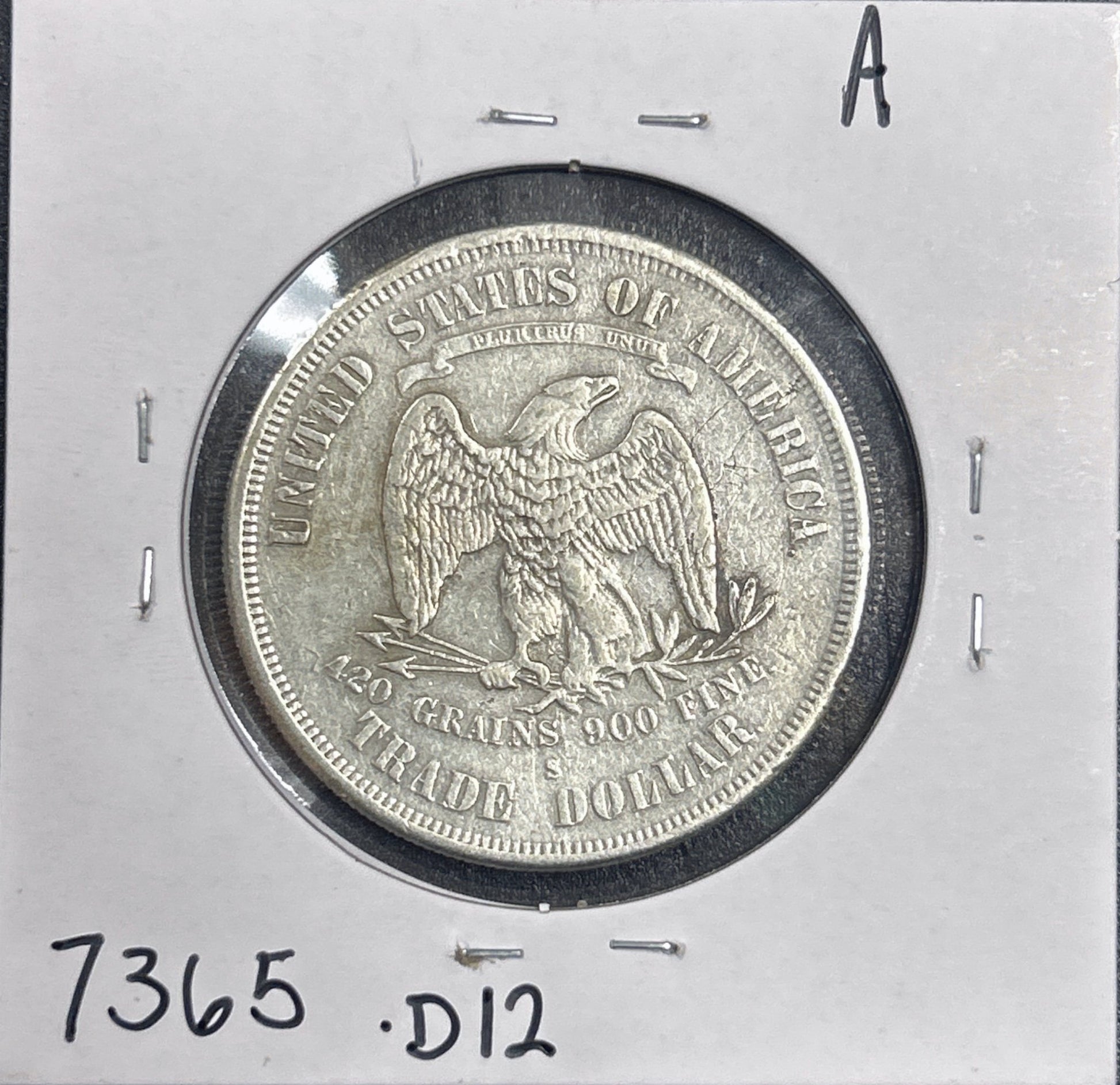 1874-S Trade Dollar 7365.D12-A — Reverse
