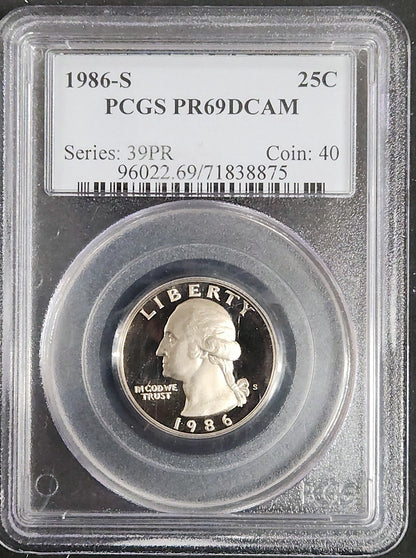1986-S Washington Quarter Proof PR69 DCAM 5985.69-0960226971838875 — Obverse