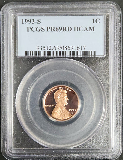 1993-S Lincoln Cent Proof Red DCAM 2662.69-0935126908691617 — Obverse